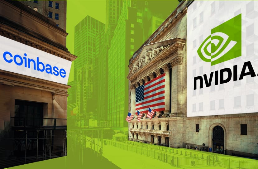 DeFi users buying Coinbase and Nvidia send tokenised stocks to all-time high