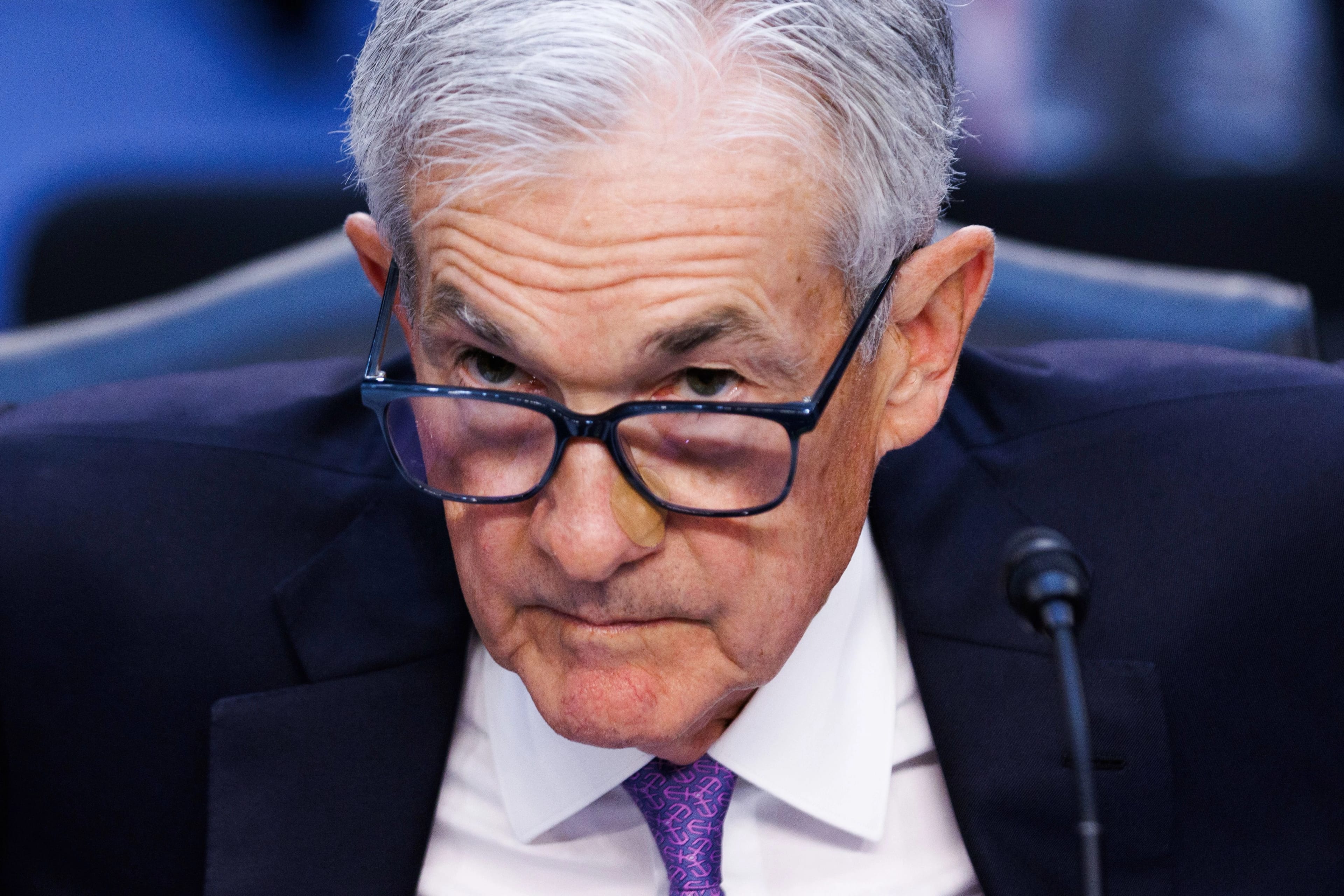 Fed Chair Jerome Powell at July 9 Senate Banking Hearing, Washington, District of Columbia, USA - 09 Jul 2024