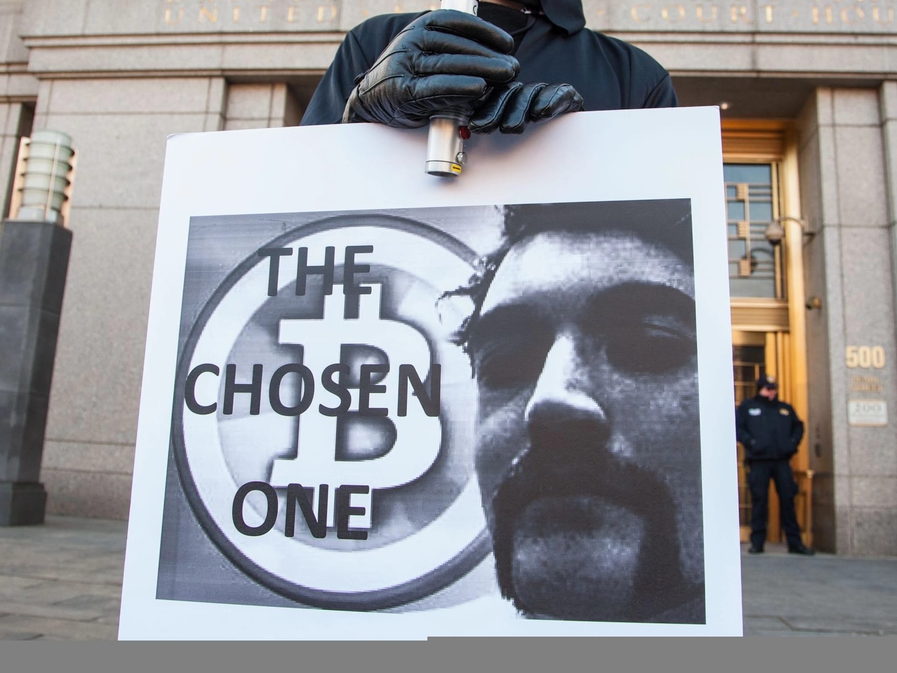 Lone Sith Lord protestor supports Silk Road operator Ross Ulbricht, New York, America - 13 Jan 2015