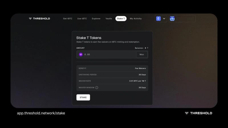 Threshold Network Introduces Stake-Based Fee Waivers to Strengthen tBTC