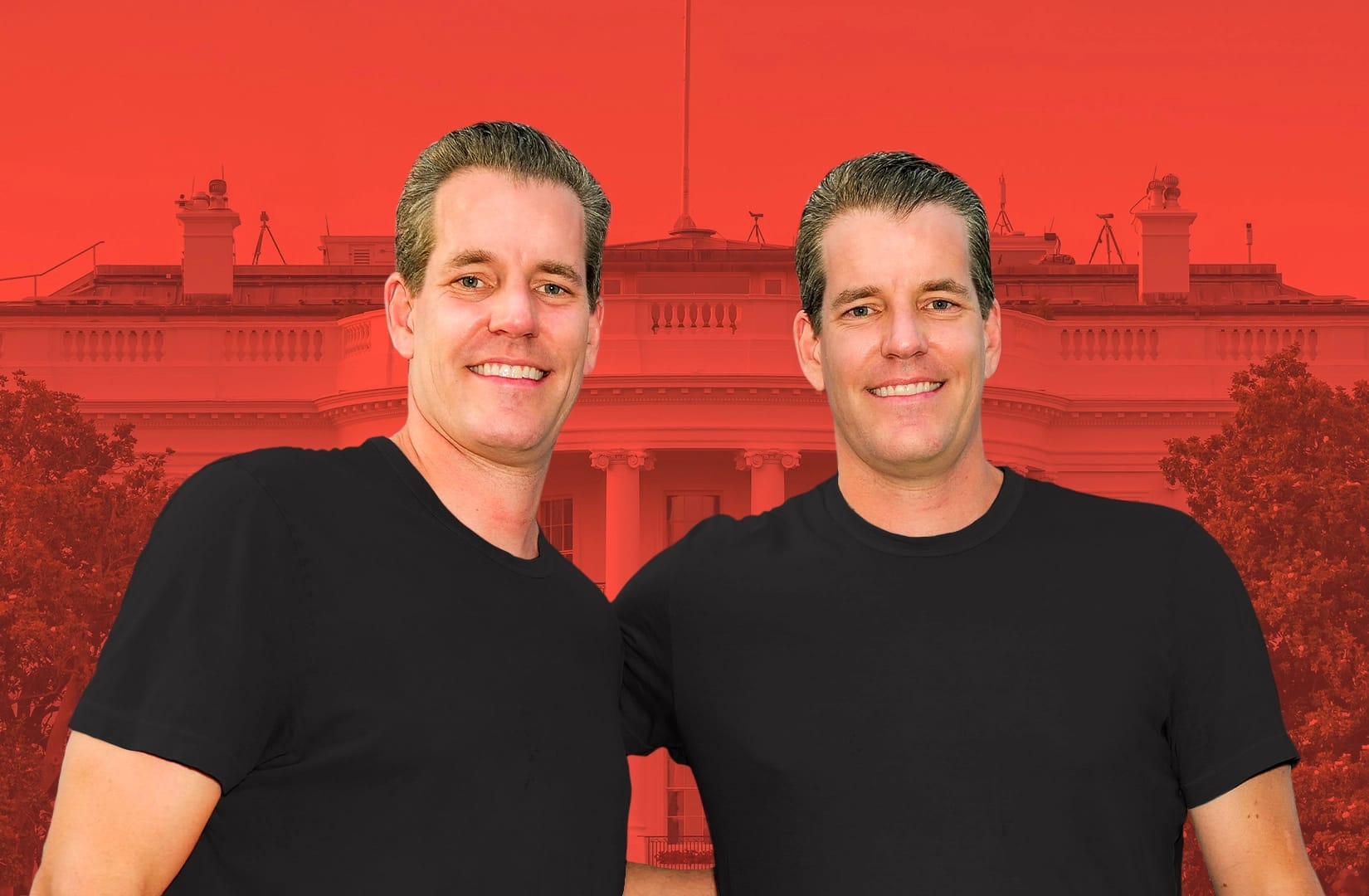 illustration of trump supporters with white house background