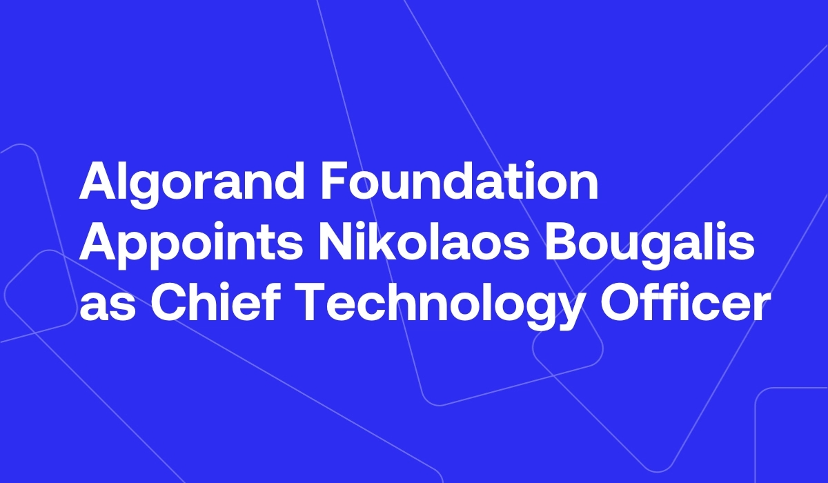 Algorand Foundation Appoints Nikolaos Bougalis as Chief Technology Officer