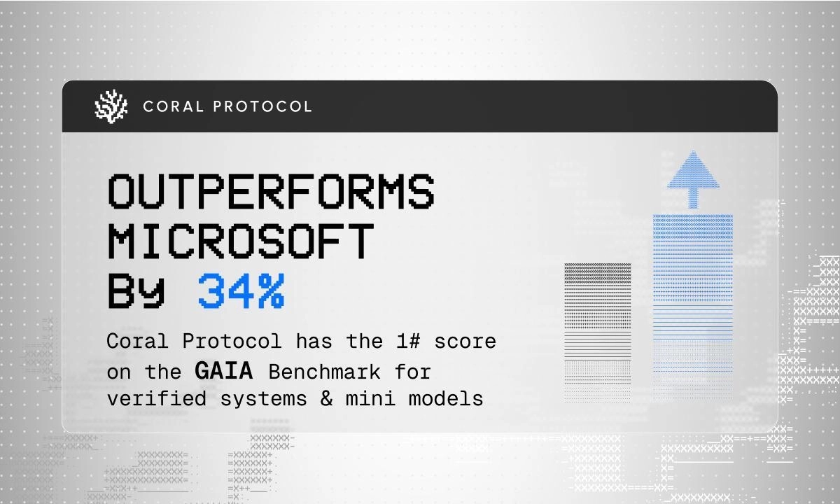 Coral Protocol Outperforms Microsoft by 34% With Top GAIA Benchmark for AI Mini-Model