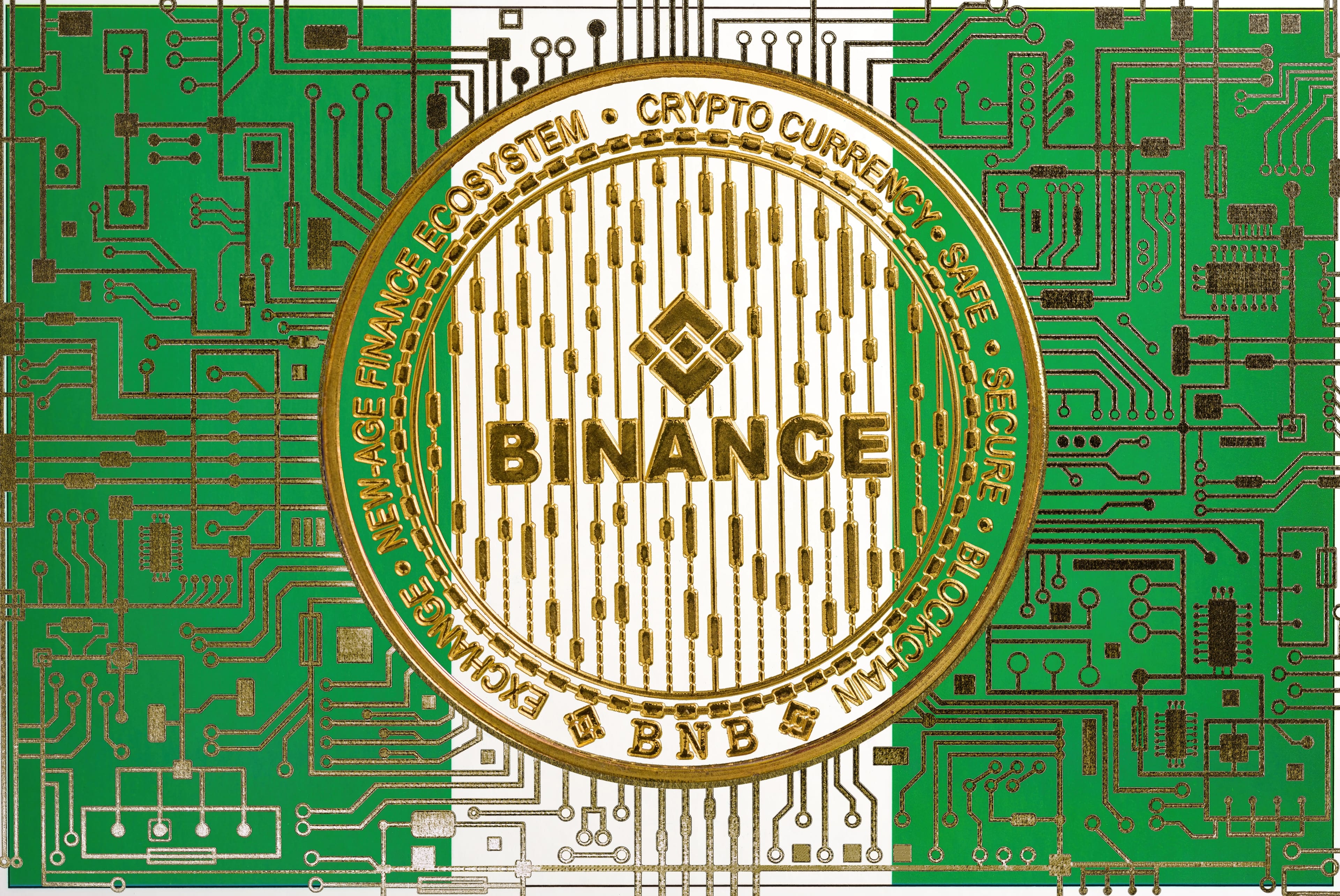 Cryptocurrency,Concept.,A,Close,Up,Shot,Of,Transparent,Binance,Cryptocurrency