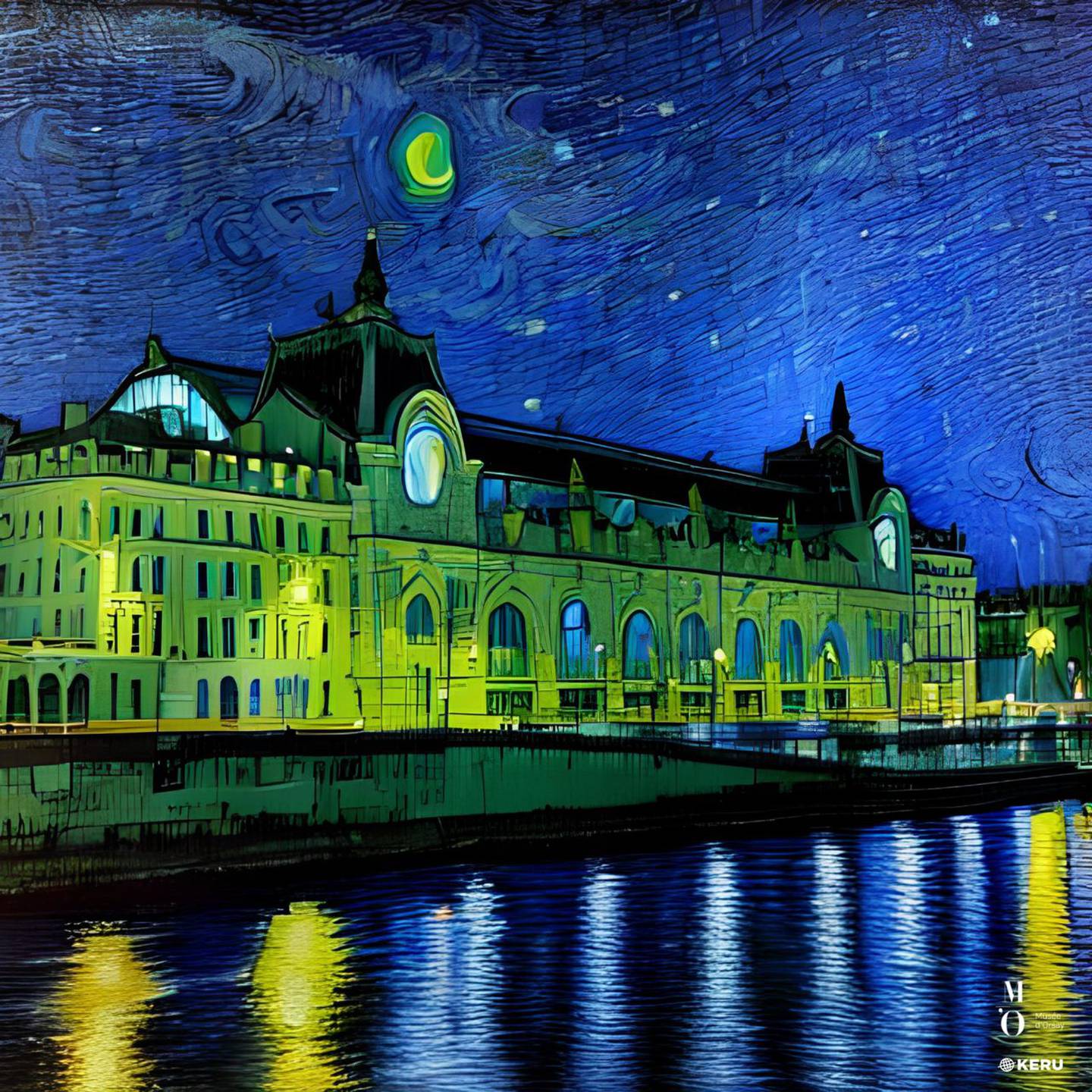 Musée d’Orsay in a starry night, digital souvenir by KERU created for the Musée d’Orsay ©️ Musée d’Orsay and KERU