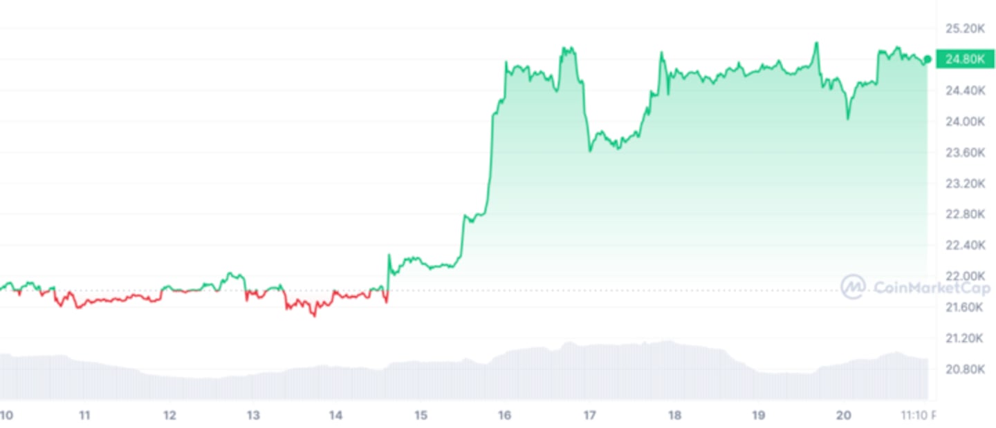 Bitcoin has rallied during the banking crisis.