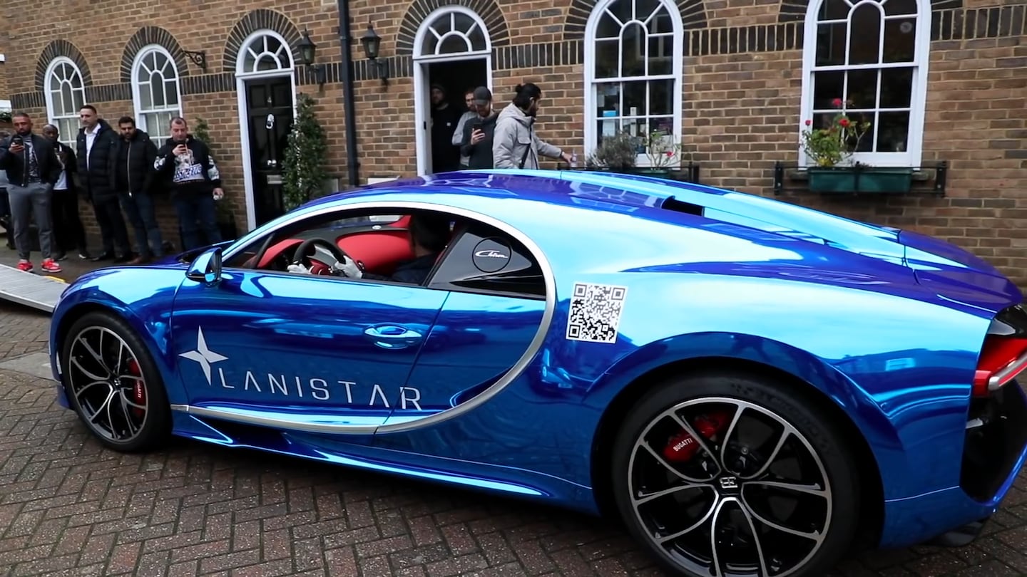 The Lanistar logo on a Bugatti Chiron in 2020. Source: YouTube.