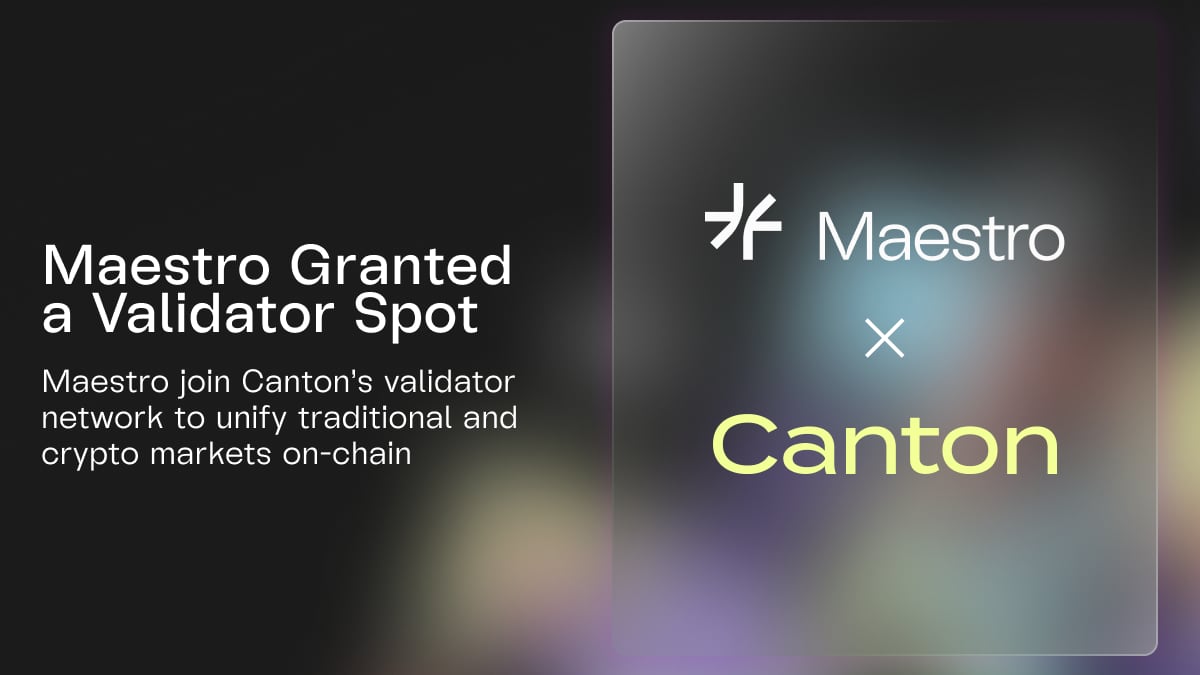 Maestro Joins Canton Network As a Validator to Strengthen Privacy-First Financial Systems