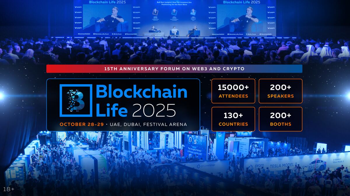 The 15th Anniversary Blockchain Life Forum gathers global crypto leaders in Dubai on October 28–29!