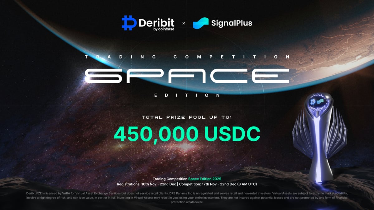 Deribit and SignalPlus Launch 2025 Trading Competition, Featuring a $450,000 USDC Prize Pool
