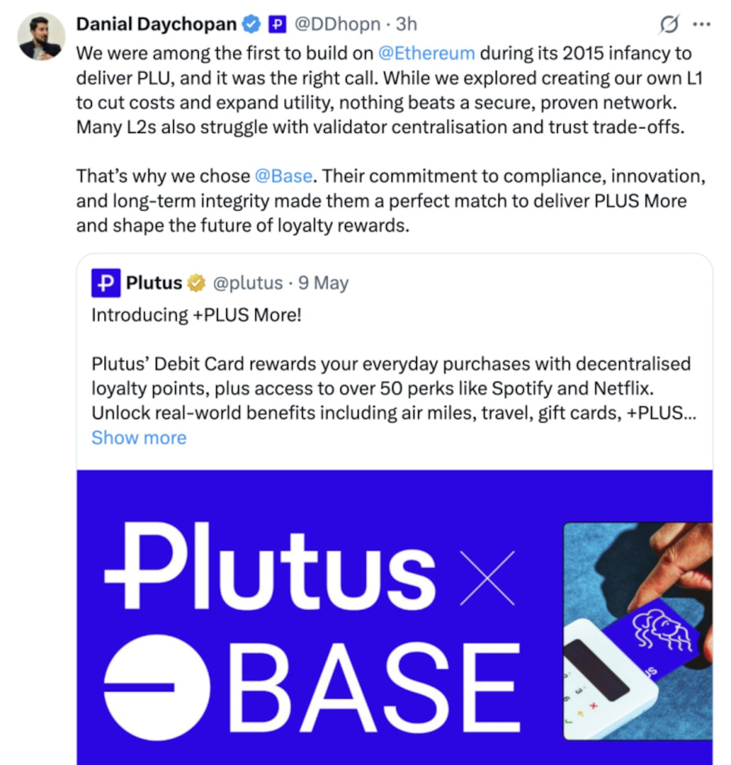 Plutus Launches PLUS More on Base: A New Era of Tokenised Loyalty Rewards