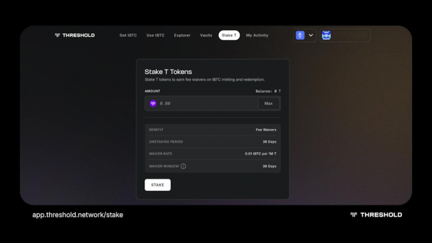 Threshold Network Introduces Stake-Based Fee Waivers to Strengthen tBTC