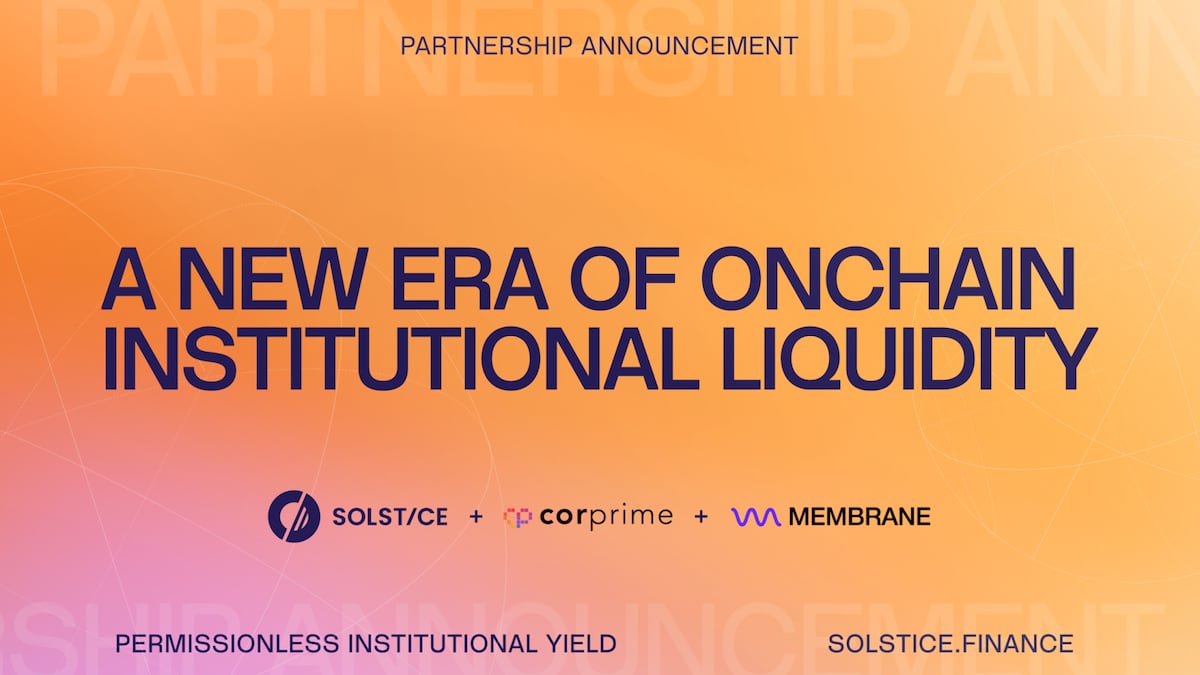 Solstice and Cor Prime Execute First Institutional Stablecoin-for-Stablecoin Repo on a Public Blockchain