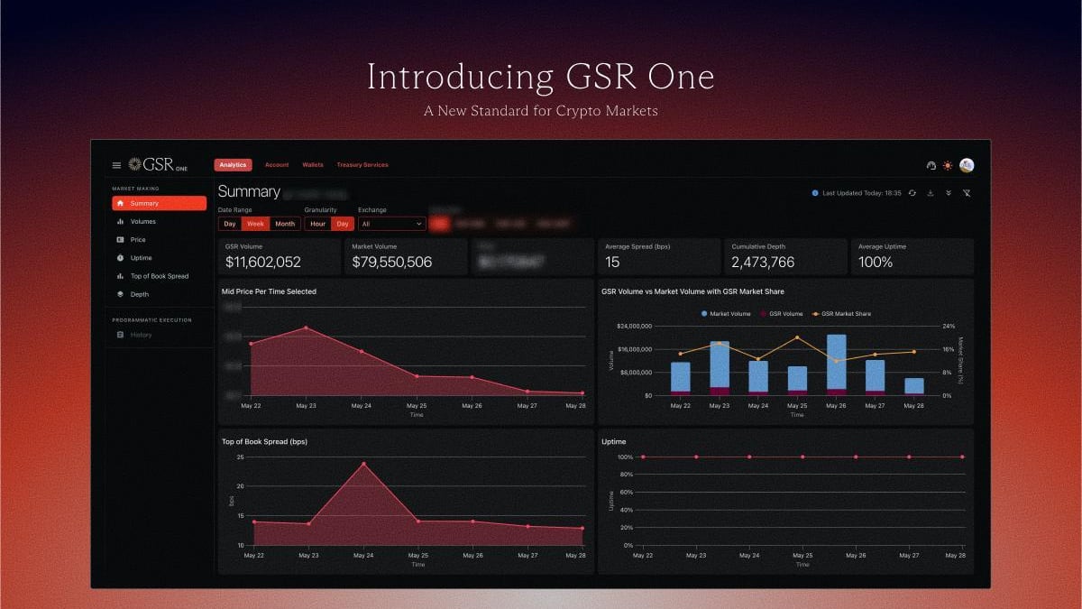 GSR Unveils "GSR One," a Unified Platform Redefining Transparency Across Trading, Treasury, and Market Making